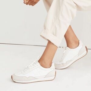Madewell White and Tan Sneakers 7.5 Neutral Aesthetic